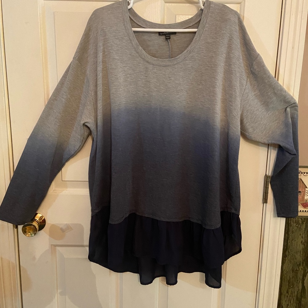 ⭐️2/15$ Lane Bryant Mixed Media Gradient Women's Top